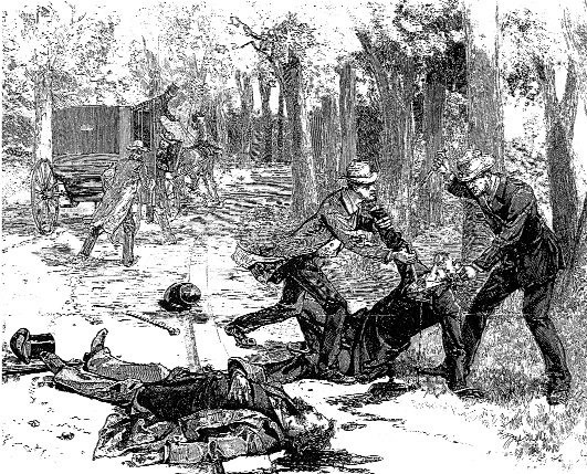 The murders of chief secretary Cavendish and under-secretary Burke in Dublin's Pheonix Park. (Le Monde, May 1882)