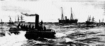 Police launch on way to the Melrose, off Port Elizabeth. (Graphic, 6 September 1883) 