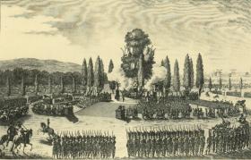 The Fête des Victoires on the Champ de Mars, in honour of the recent French victories in Italy, 29 May 1796—according to Tone, ‘A superb spectacle … I was placed at the foot of the Altar in the middle of my brethren of the Corps Diplomatique [though he] chose to remain incognito’.