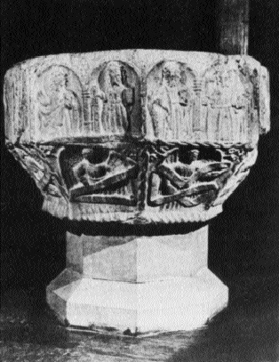 The early sixteenth-century font of St Peter's (Church of Ireland), Drogheda, where Octavian is buried, may have been commissioned by him. (Con Brogan)