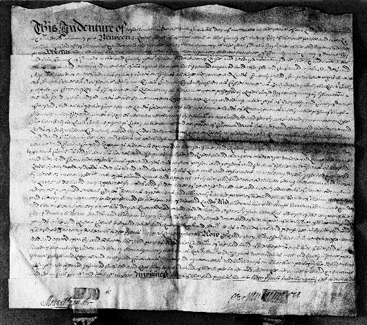 A staple indenture of defeasance between Robert Colvill and Earl of Mount Alexander for Â£3,000, transacted on the Dublin staple on 27 November 1675. (National Archives)