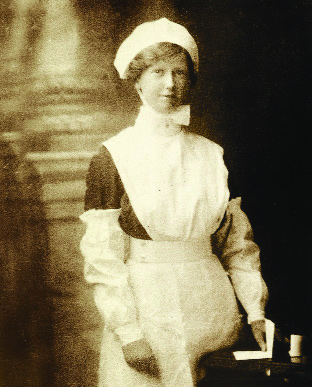 Marie Martin in 1915 (aged 23) in her VAD nurse's uniform following her three months of training at the Richmond Hospital, Dublin. (MMM Image Archive)