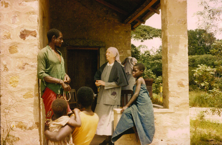Mother Mary Martin on her visitation to missions in Tanzania (then Tanganyika), December 1959â€“January 1960. By the time of her death in 1975 the Medical Missionaries of Mary had some 450 members working in Ireland, England, Angola, Ethiopia, Kenya, Malawi, Nigeria, Tanzania, Uganda, Brazil and the USA. (MMM Image Archive)