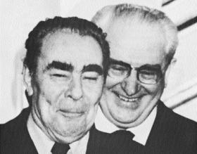 Leonid Brezhnev with his successor, Yuri Andropov, Gorbachev’s mentor. (SIPA Rex Features)