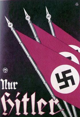‘Only Hitler’, proclaims this 1932 campaign poster, emphasising the cult of a charismatic ‘leader’, Duce or Fuhrer. (Imperial War Museum, London)