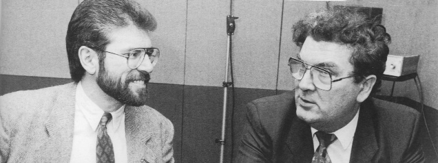 Gerry Adams and John Hume in 1993-‘In the early days of his dialogue with Sinn Féin, John Hume was fond of posing the question: â€œWhy did Jimmie die?â€' (An Phoblacht)