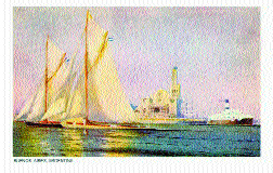 A Lamport & Holt postcard showing a ‘V-boat' leaving Buenos Aires. (Fraser Darrah Collection)