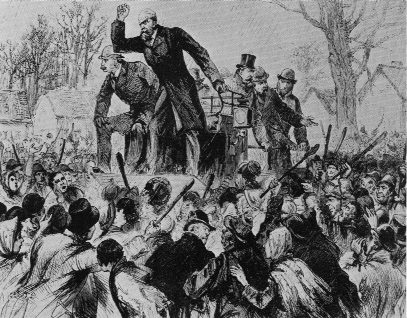 Above: C. S. Parnell addressing a hostile crowd at the North Kilkenny by-election. Rooney's Leinster Literary Society became strongly Parnellite and wrote a rather bumptious election address to the ‘Men of North Kilkenny'. (Illustrated London News, July 1891)