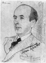 Above: Drawing of Seán Lester, probably from the early 1930s, during his time in Geneva as Irish delegate to the League of Nations. (Etienne Rynne)