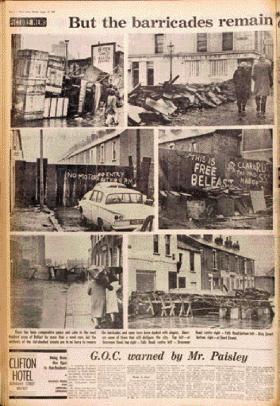 The images that have come to dominate our understanding of Belfast in August 1969—but there is another side to the story. (Belfast News Letter, 25 August 1969)