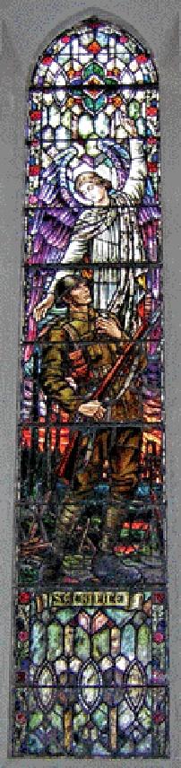 ‘Sacrafice’—stained glass window in St Philip’s Church of Ireland, Dartry, Dublin. (Sonia Gyles) 
