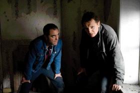 The victim, Joseph Griffin (James Nesbitt, left), and the perpetrator, Alastair Little (Liam Neeson, right), finally come face to face. 