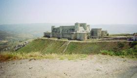 Pl. 2—Crac de Chevalier, Syria. The fabled Templar site is most people’s idea of a fortified religious house. (O. Gormley)