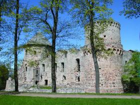 Pl. 3—Cesis Castle, Latvia. This conventual castle was established by the Brethren of the Sword, a military order formed to protect German missionaries. (Latvian Consular Service)