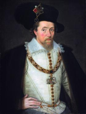 James I/VI—accepted by the Gaelic élite as Ireland’s lawful sovereign and cast in the role of a traditional Gaelic king. (National Portrait Gallery, London)