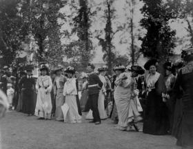 A well-dressed crowd attends the Great Exhibition, Herbert Park, in 1907. Wonderful illustrative material is provided on the site on what Dublin was like then. (National Library of Ireland) 