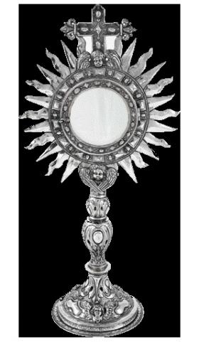 Angels’ heads appeared on both chalices and monstrances, such as this 1664 James Fitzsymon monstrance from Dublin. (National Museum of Ireland)