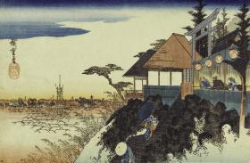 ‘Famous Places of the Eastern Capital, Myojin Shrine in Kanda’, by Utagawa Hiroshige, c. 1832–9, Japan.
