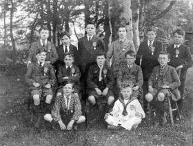 A Confirmation photo of William Joyce (back row, third from right) taken at St Ignatius College, Galway, in 1915 or 1916. In his last, inebriated broadcast, Joyce’s accent recaptured some of its Galway roots.