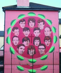 A mural to the victims in Derry’s Bogside.