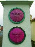 Plaques to Francis Ysidro Edgeworth and his grandfather, Richard, on the gatepost of Edgeworthstown House (now Our Lady’s Manor Nursing Home), erected by the National Science and Engineering Commemorative Plaques Committee in September 2007