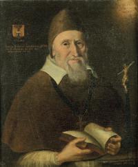 David Rothe (1573–1650) was the most important Catholic churchman in Ireland in the seventeenth century. Born into a famous Kilkenny merchant family, David was part of the new trend amongst the Anglo-Irish to seek a Catholic education in mainland Europe. Although it is not clear where he attended school and university, by 1601 he was head of the Irish College at Douai, an offshoot of the English College there. He is portrayed here as a venerable teacher and peacemaker who is ready to meet his creator. (Private collection)
