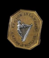 The Napoleonic Irish Legion cross-belt plate believed to have been worn by Captain Patrick McCann.
