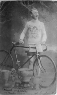 Michael Walker, the top finisher of the six-man cycling team who represented ‘Ireland’ at the 1912 Stockholm Olympics, posing with his Lucania bicycle and the commemorative certificate presented for finishing the race, this one to his brother, John. (Michael Walker Jnr)