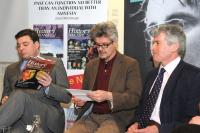 John M. Regan, editor Tommy Graham and David Fitzpatrick at the History Ireland Hedge School in the National Library, Dublin, on 11 January 2012. (National Library of Ireland; Lar Boland)