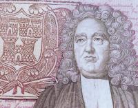 Jonathan Swift—depicted here, ironically, on the old £10 note. Some of the strongest attacks came from Swift, already a notorious political commentator following his publication of controversial works such as Proposal for the universal use of Irish manufactures and Drapier’s letters, provoked by the controversy surrounding the production of Wood’s halfpence and farthings. Swift was scathing in his attack on bankers in 1728, describing them as ‘a necessary evil in a trading country, but so ruinous in ours, who for private advantage have sent away all our silver, and one third of our gold’. He also sarcastically expressed his desire for a law to be enacted to ‘hang up half a dozen bankers every year, and thereby interpose [at] least some short delay to the further ruin of Ireland’. (Central Bank of Ireland)