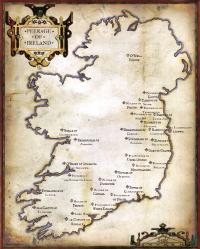 The approximate locations of the Tudor peerage of Ireland. The lesser nobility of Munster and south Leinster have yet to be properly studied. (Tomás Ó Brogáin)