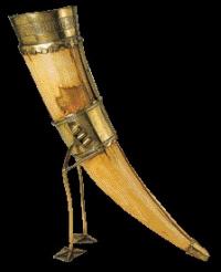 The Charter Horn of Art MacMurrough Kavanagh, Borris, Co. Carlow. This ceremonial drinking horn, a symbol of the kingship of Leinster, is the only piece of Irish regalia to have survived the Middle Ages.