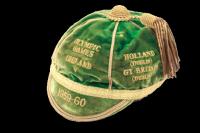A football cap awarded for the qualifying campaign for the 1960 Rome Olympics. (Louth County Museum)