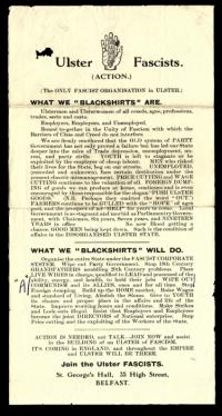 Leaflet of the Ulster Fascists, 1934. (PRONI)