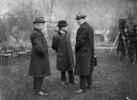 Eamon Duggan, Arthur Griffith and Michael Collins in London during a break in negotiations.