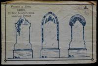 Working drawings of monuments by the Pearse brothers’ father, James.