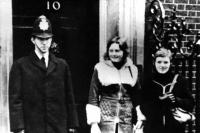 Marian and Dolours Price outside No. 10 Downing Street, London, in October 1972. They were attending a student conference at the time. Within six months they would be part of an IRA unit bombing the city. (An Phoblacht)