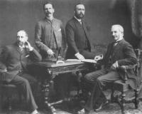 The original partners, 1876–85—(left to right) Gustav W. Wolff, W.H. Wilson, William J. Pirrie and Edward J. Harland. (Harland & Wolff)