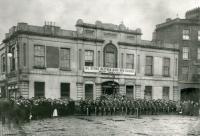 A contingent of the Irish Citizen Army parades (with Howth rifles) outside Liberty Hall in September 1914. (George Morrison) 