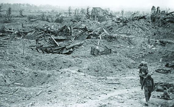 The village of Wijtschate after the attack. (Imperial War Museum)