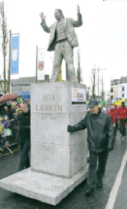 The Jim Larkin float at Galway’s 2013 St Patrick’s Day parade. The organisers of Dublin’s parade, who deemed it ‘inappropriate’, were, whether they knew it or not, at least being consistent. (Joe O’Shaughnessy)