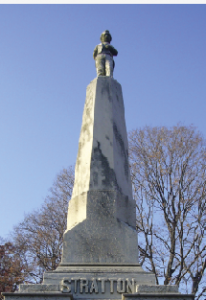 The life-sized statue, commissioned by his friend Barnum, above Stratton’s grave in Mountain Grove Cemetery, Bridgeport, Connecticut.