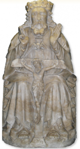 Early to mid-fifteenth-century English alabaster statue of the Holy Trinity at the Black Abbey, Kilkenny. The Trinity was something of a mainstay of the alabasterman’s sculptural output and many survive. (Abbey of the Most Holy Trinity)