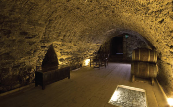 The tour begins underground in the medieval vaults, which have northern Europe’s only intact wickerwork vaulted ceiling. 