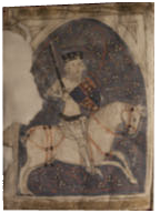 In the glass case in the centre is the Great Charter Roll, which bears painted images of kings such as John and Edward III (right) and various justiciars of Ireland.