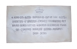 The plaque referring to Donnchad mac Briain, son of Brian Boru.