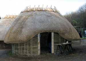 A Hiberno-Norse house reconstruction at the Irish National Heritage Park, Ferrycarrig, Co. Wexford, by Eoin Donnelly, who will oversee the construction of the Glasnevin building.