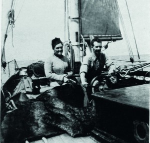 Erskine Childers and his wife Molly aboard the Asgard on a Baltic cruise in 1910. As Childers was an established yachtsman there would have been little reason to suspect that his voyage to Howth in 1914 was anything other than a pleasure cruise.