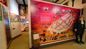 The way into the exhibition room is dominated by a large map of the city with the siege heroes’ trail marked on it. (Apprentice Boys Museum)