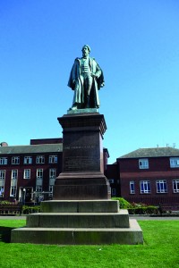 The monumental statue of Lord Frederick Cavendish at Barrow-in-Furness, Cumbria.